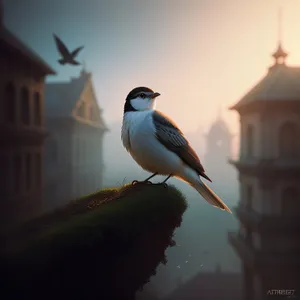 Cute Brown Chickadee perched on Tree Branch