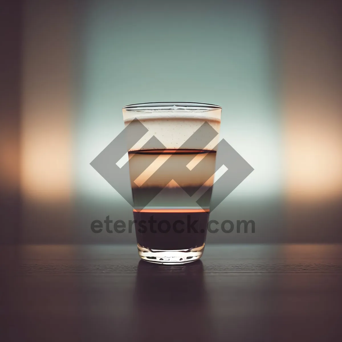 Picture of Refreshing Lager Beer Glass with Frothy Foamy Head