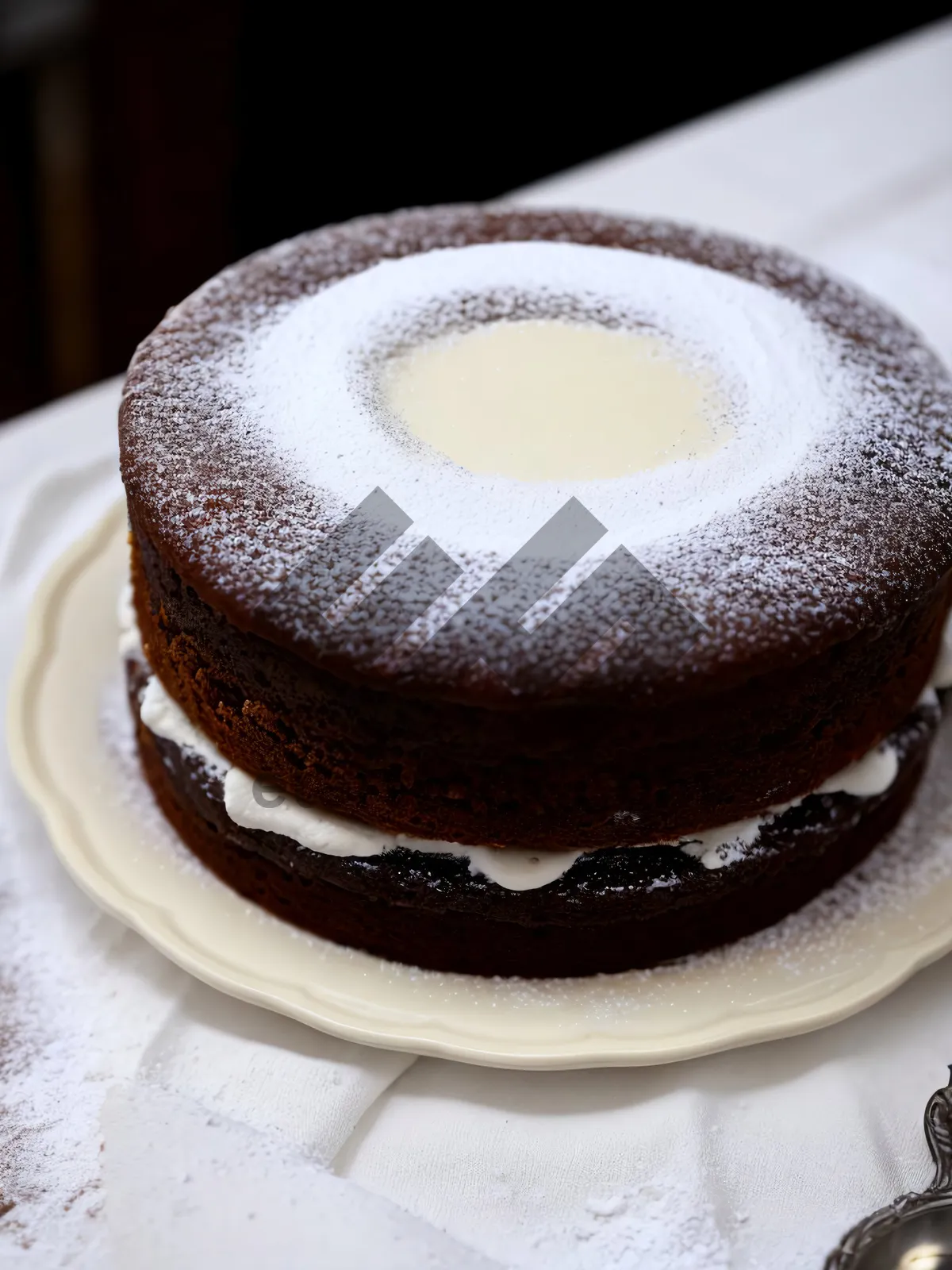 Picture of Delicious Chocolate Cake with Cream Topping