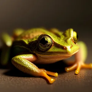 Bulging-eyed Tree Frog Peeking with Vibrant Colors