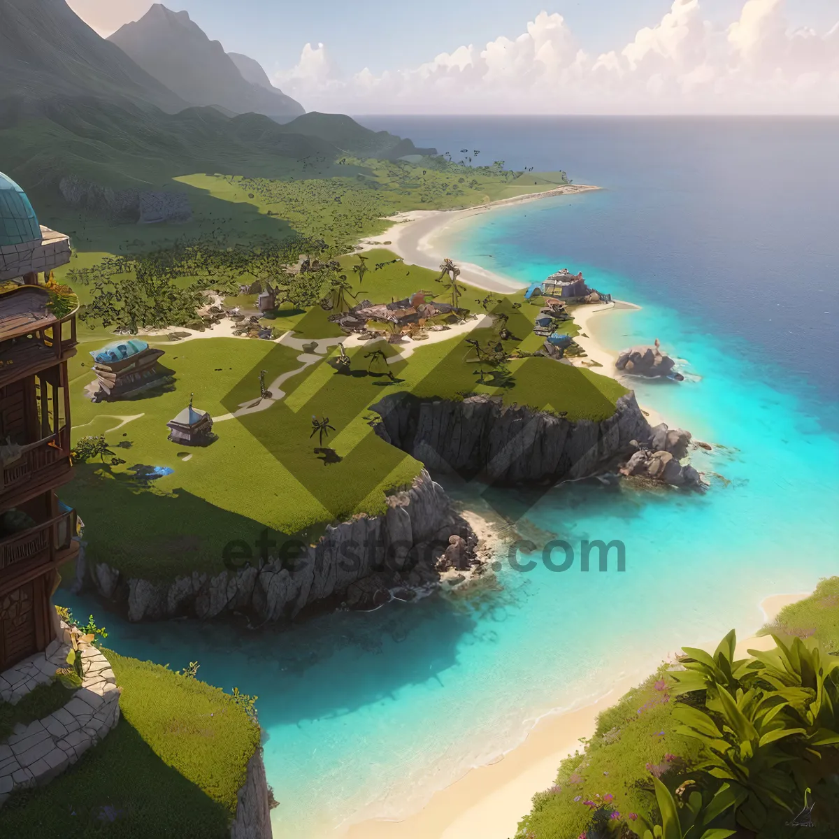 Picture of Tropical Beach Paradise - Sun, Sand, and Sea