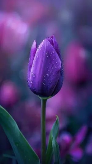 Vibrant pink tulip bouquet in full bloom