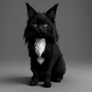 Fluffy Gray Kitty with Adorable Whiskers