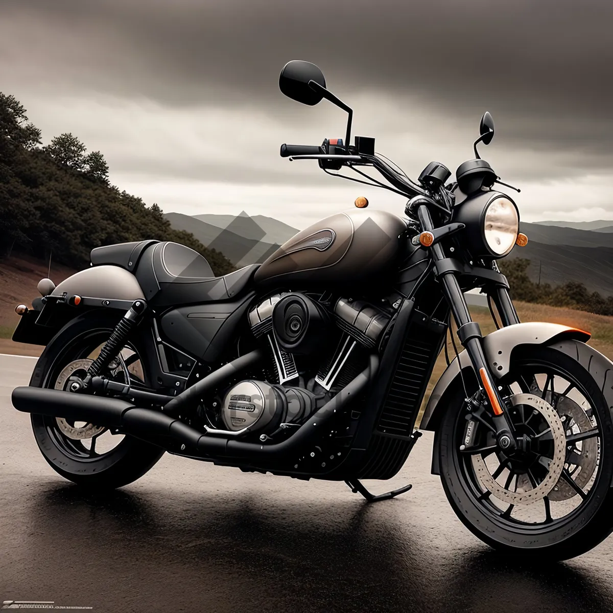 Picture of Speedy Motorbike with Sidecar on Open Road