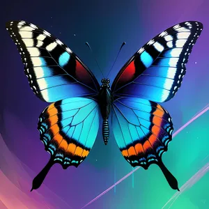 Butterfly Wing in Bright Summer Colors