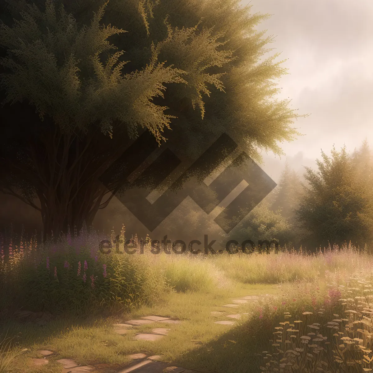 Picture of Captivating Sunset amidst Majestic Countryside