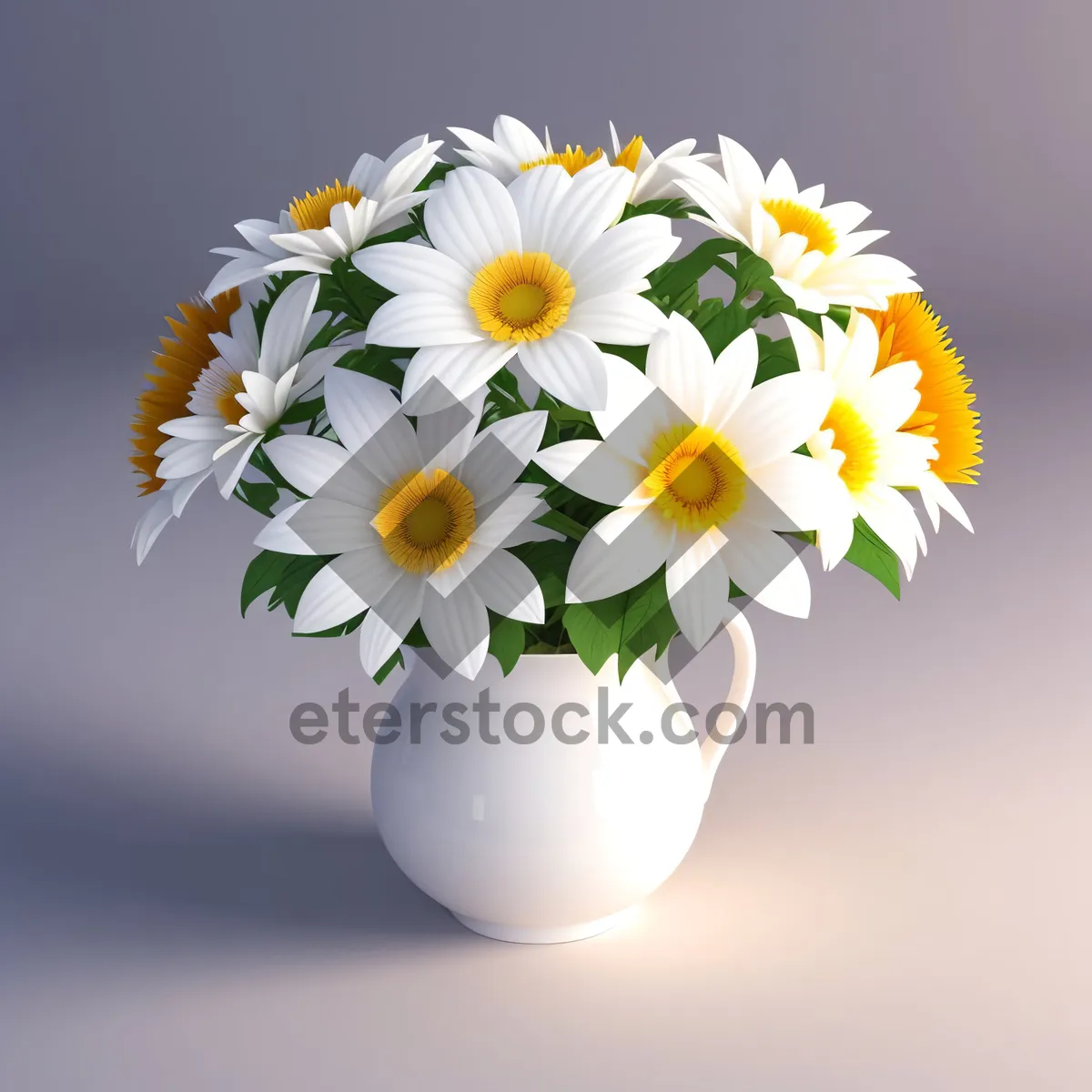 Picture of Bright Yellow Daisy Blossom in Natural Meadow