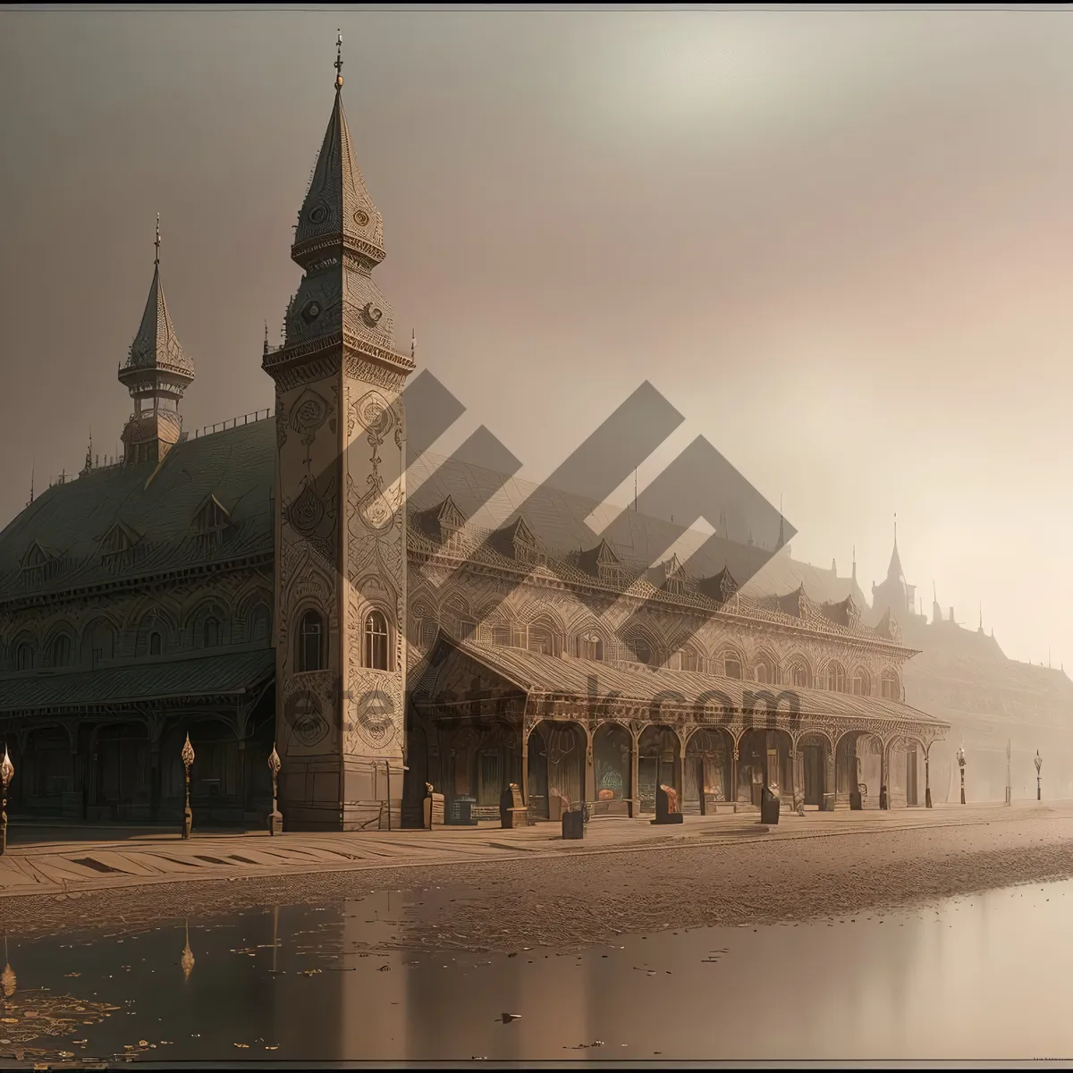 Picture of Iconic Turkish Mosque Against Majestic City Skyline