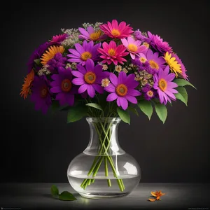 Pink Spring Floral Bouquet in Colorful Vase