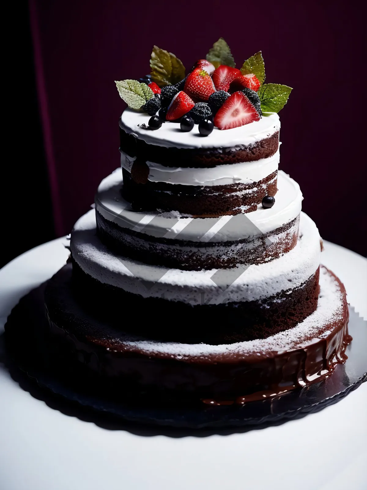 Picture of Delightful Chocolate Fruit Cream Cake