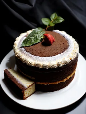 Delicious Berry Cream Cake with Mint