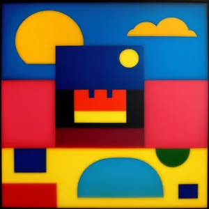 Glossy 3D Web Button Set with Orange Square Icons