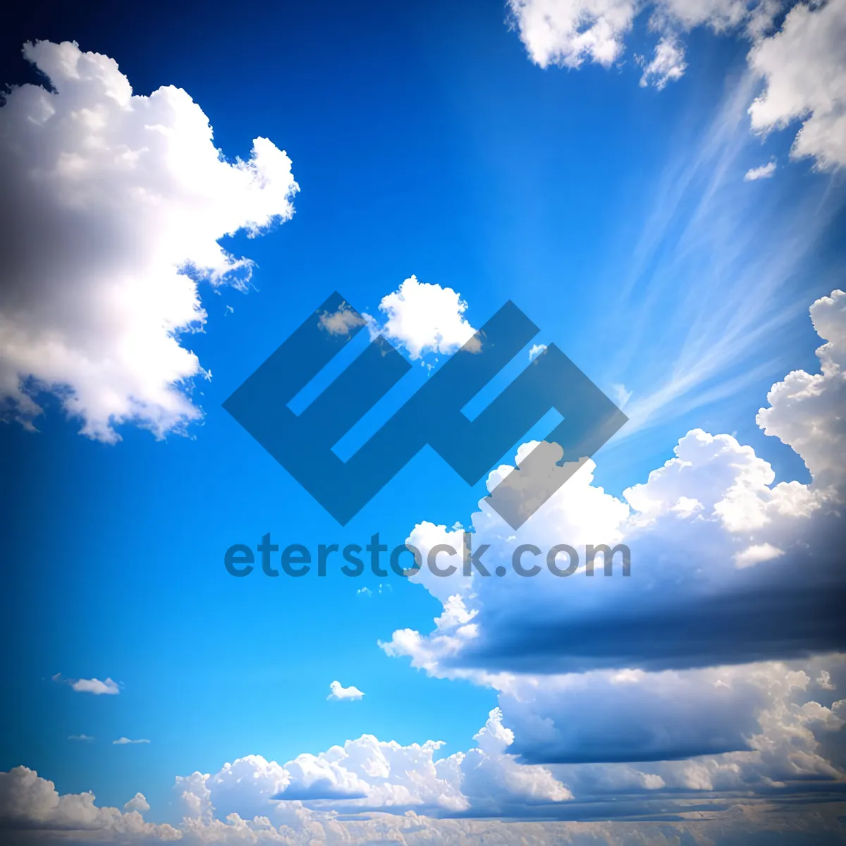 Picture of Vibrant Sky with Fluffy Clouds