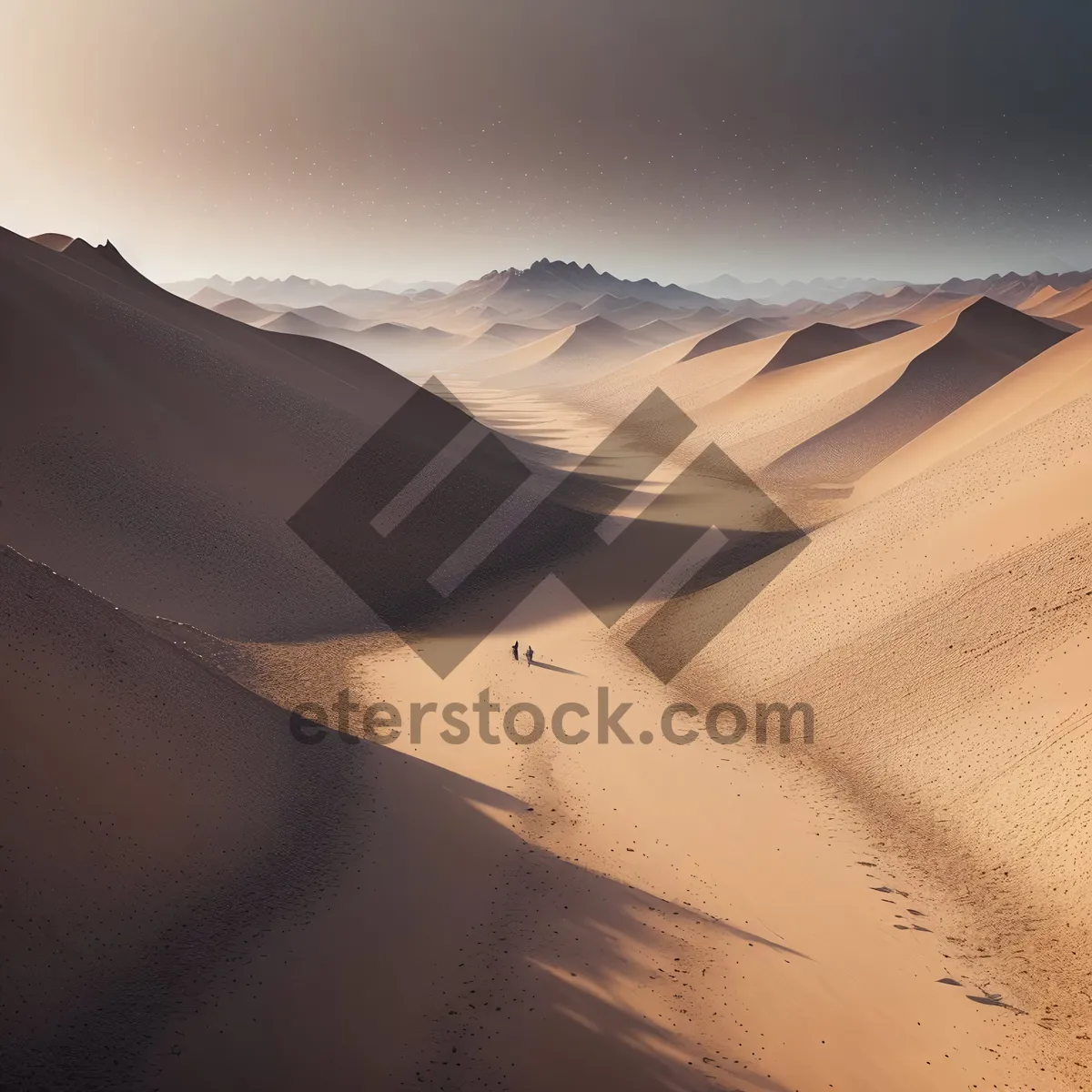 Picture of Dry Desert Adventure: Majestic Orange Dunes under the Hot Sun