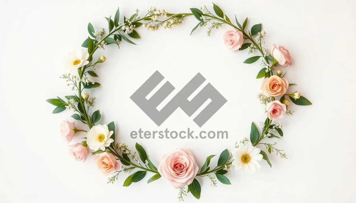 Picture of Floral Holiday Border Element with Holly and Grunge