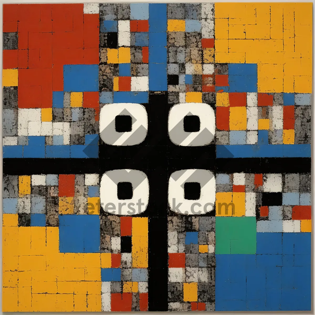 Picture of Colorful Mosaic Puzzle: A Vibrant Artwork of Squares