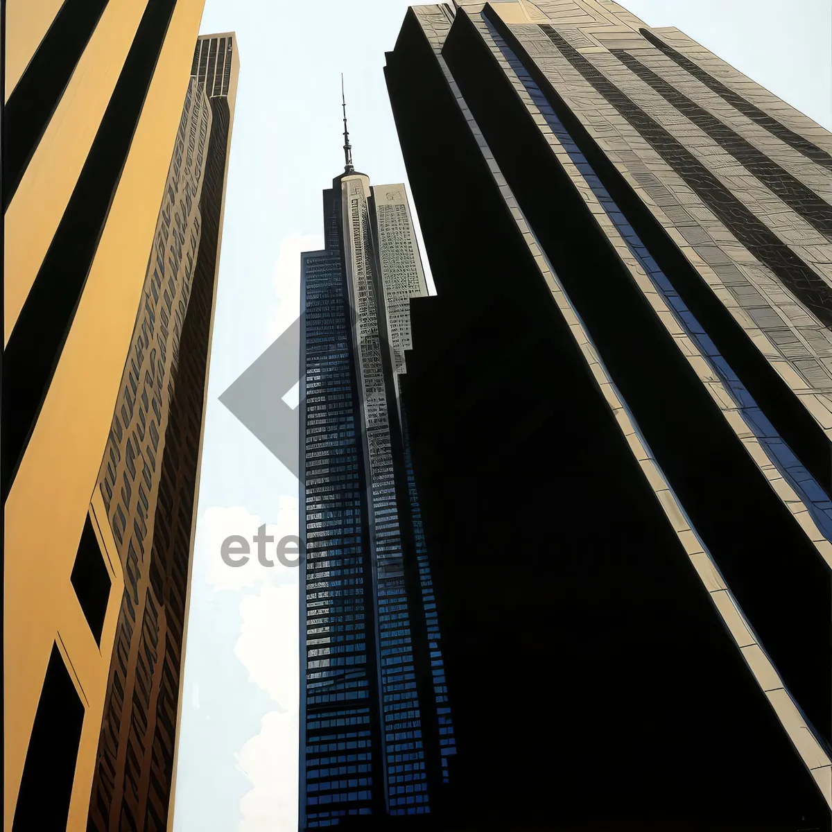 Picture of Modern Glass Tower in Urban Skyline