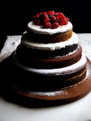 Delicious Berry Chocolate Cake with Fresh Mint Cream