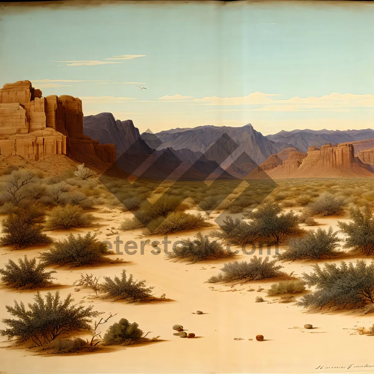 Picture of Desert Serenity: Majestic Sandstone Canyon Landscape