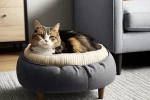 Curious Kitten on Ottoman Baby Bed