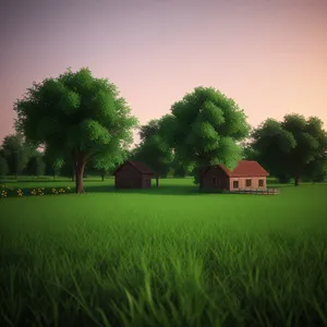 Serene Countryside Barn amidst Lush Greenery