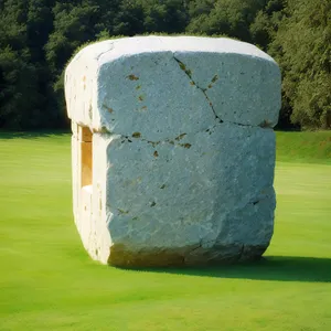 Megalithic Memorial amid Ancient Skyline and Grassland