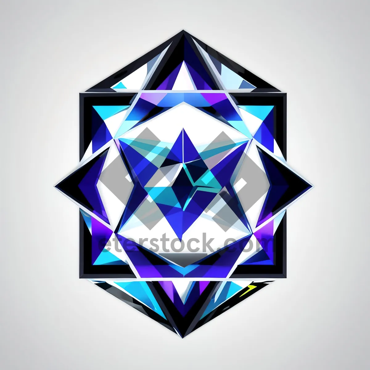 Picture of 3D Pyramid Gem Icon Design Element