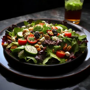 Fresh Vegetable Salad with Green Peas and Tomatoes