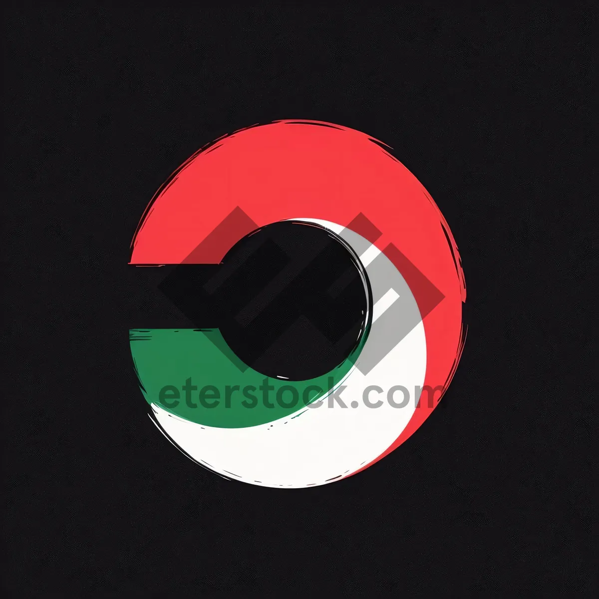 Picture of Black 3D Reflective Circle Symbol