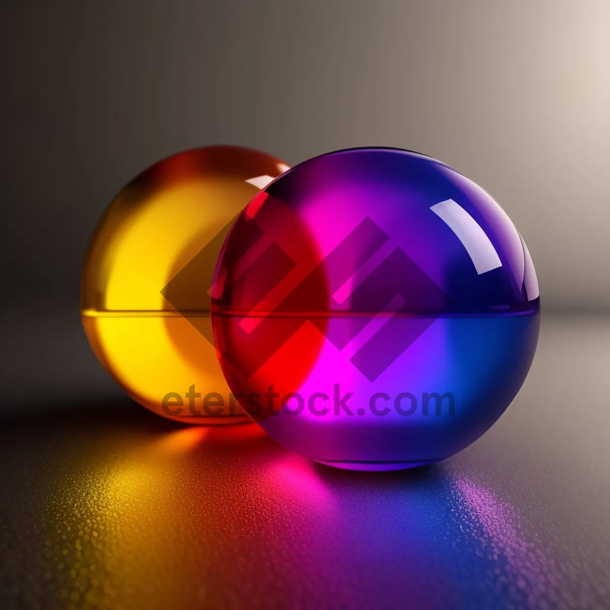 Picture of Shiny Glass Globe Icon: 3D Colorful Sphere