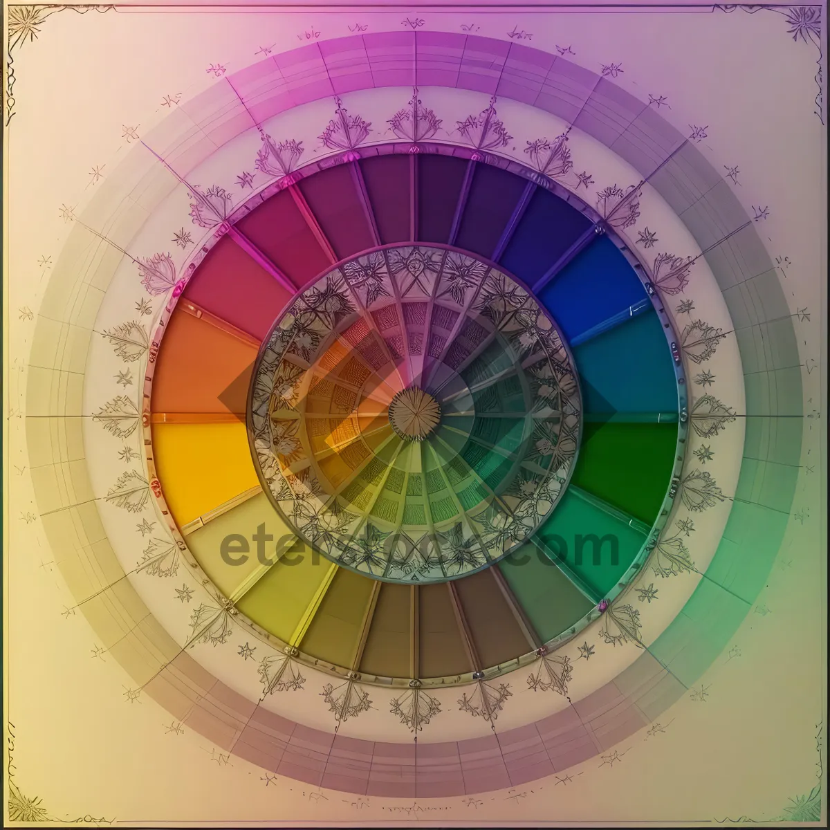 Picture of Mosaic Design: Vibrant Circle Parasol Art
