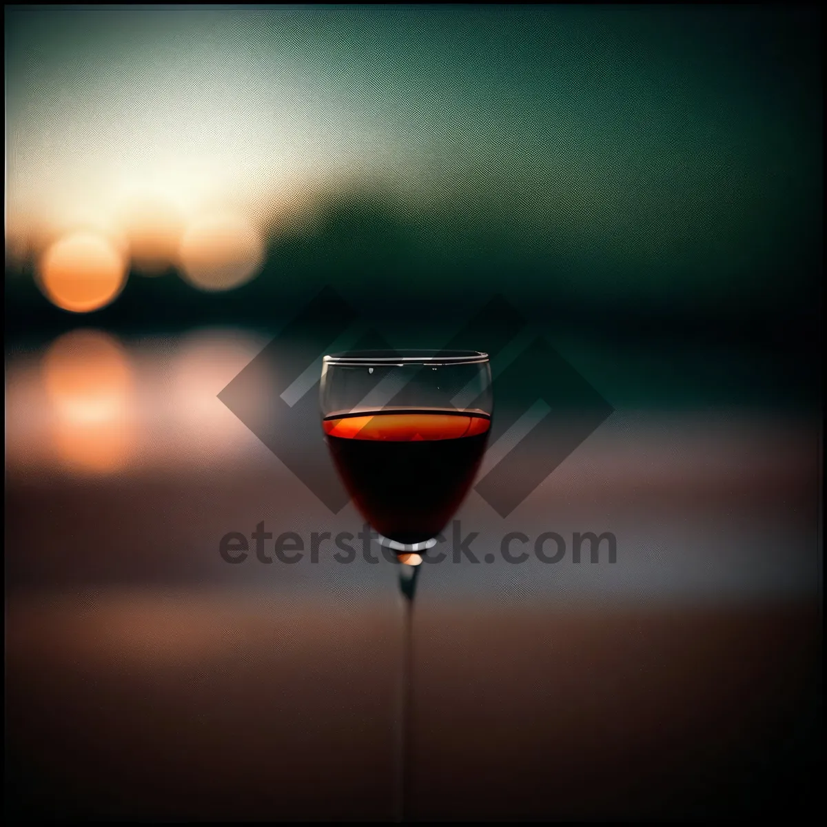 Picture of Red Wine Glass Against a Grapevine Background