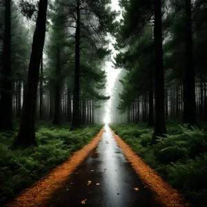 Serene Path Through Autumn Forest