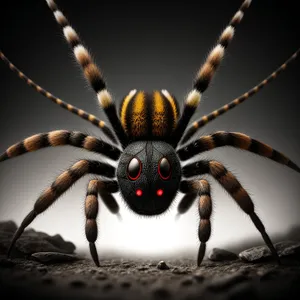 Hairy Barn Spider Close-up: Arachnid Wildlife Web