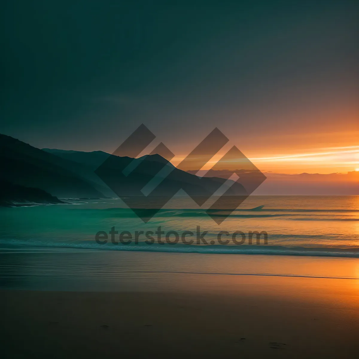 Picture of Serene Beach Sunset over Azure Waters