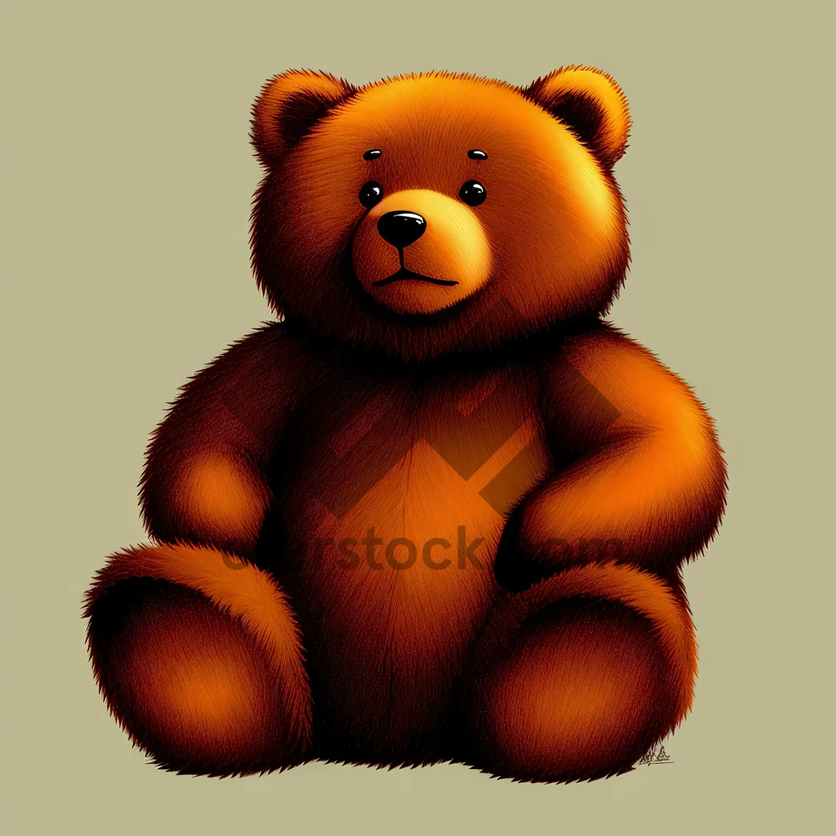 Picture of Cute Teddy Bear - Fluffy Brown Stuffed Toy