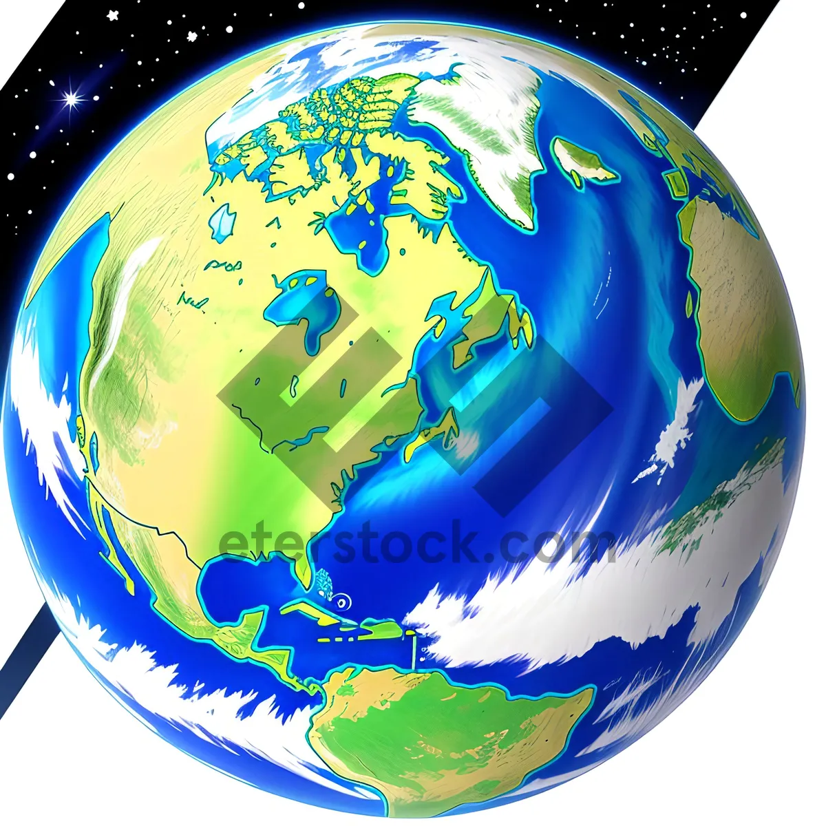 Picture of Global Earth Map: Interactive 3D Globe with Continents