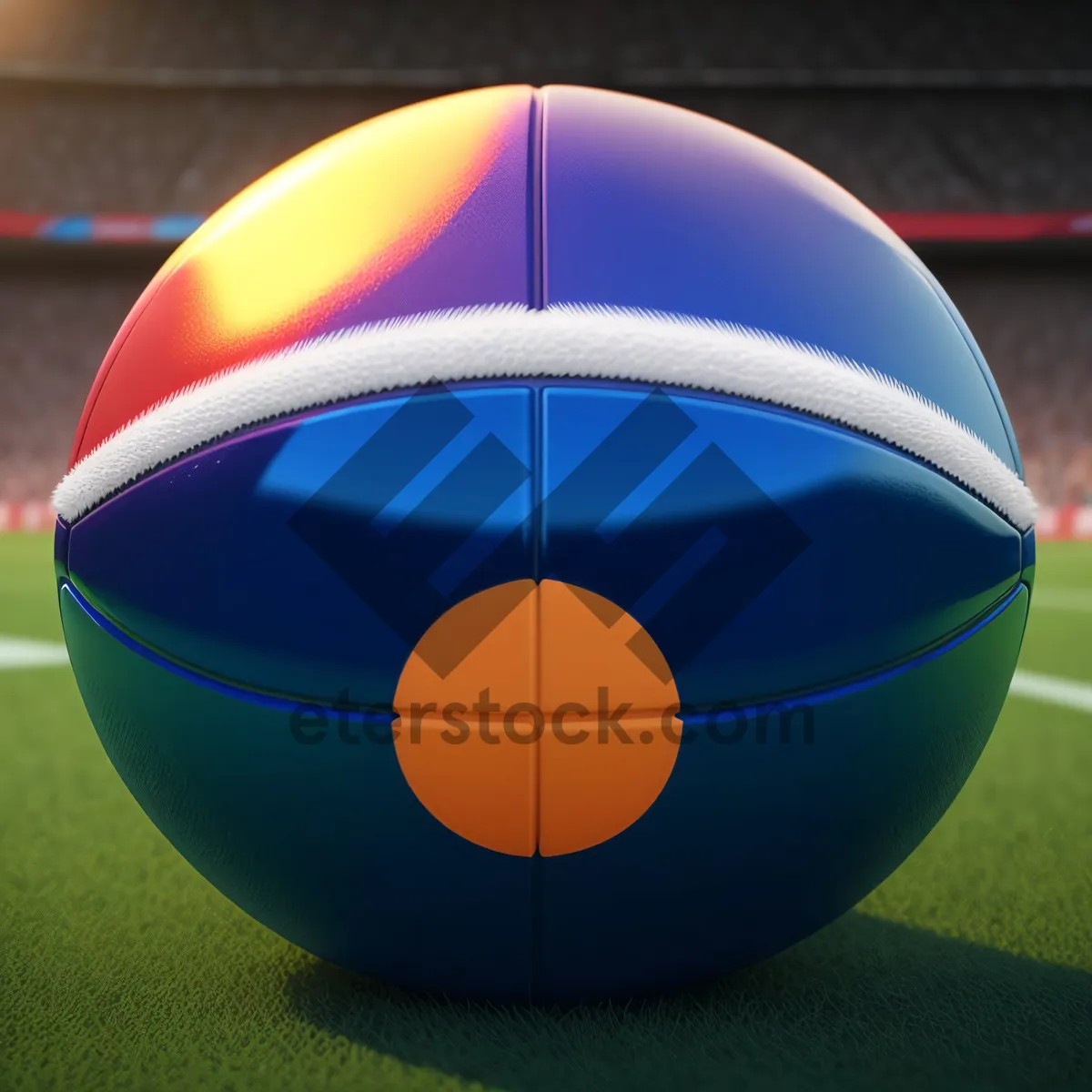 Picture of Patriotic Soccer Ball with Flag, Symbolizing International Competition