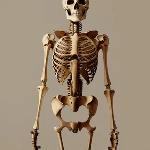 Anatomical Skull X-Ray: 3D Spine Skeleton Support