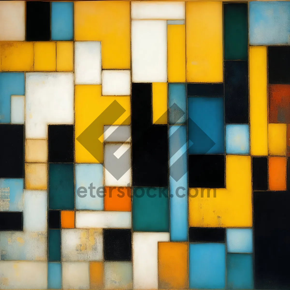 Picture of Colorful 3D mosaic tile pattern in square shape.