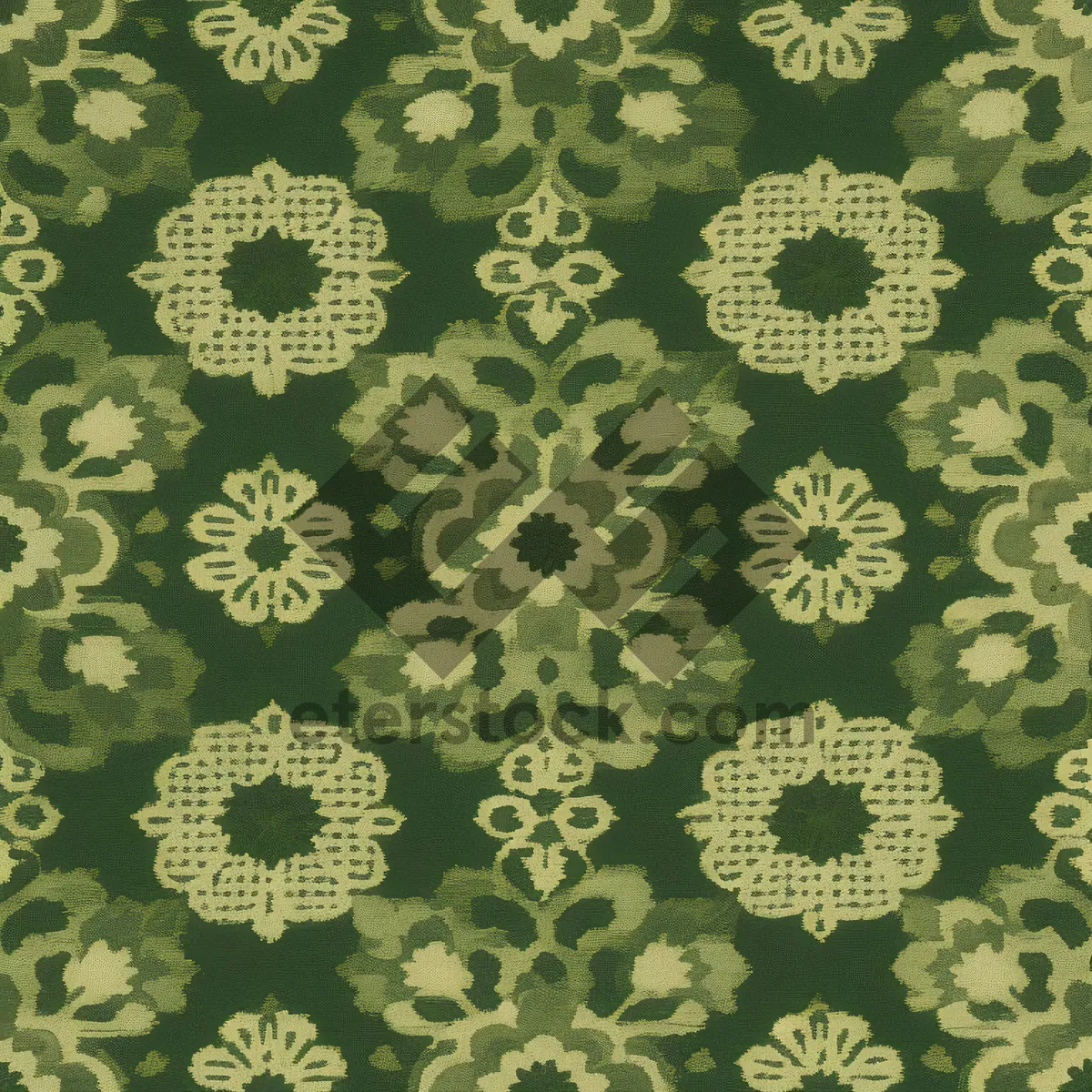 Picture of Vintage floral wallpaper with ornate swirl pattern.