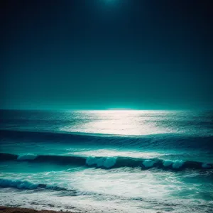 Sunset Reflection on Serene Tropical Beach