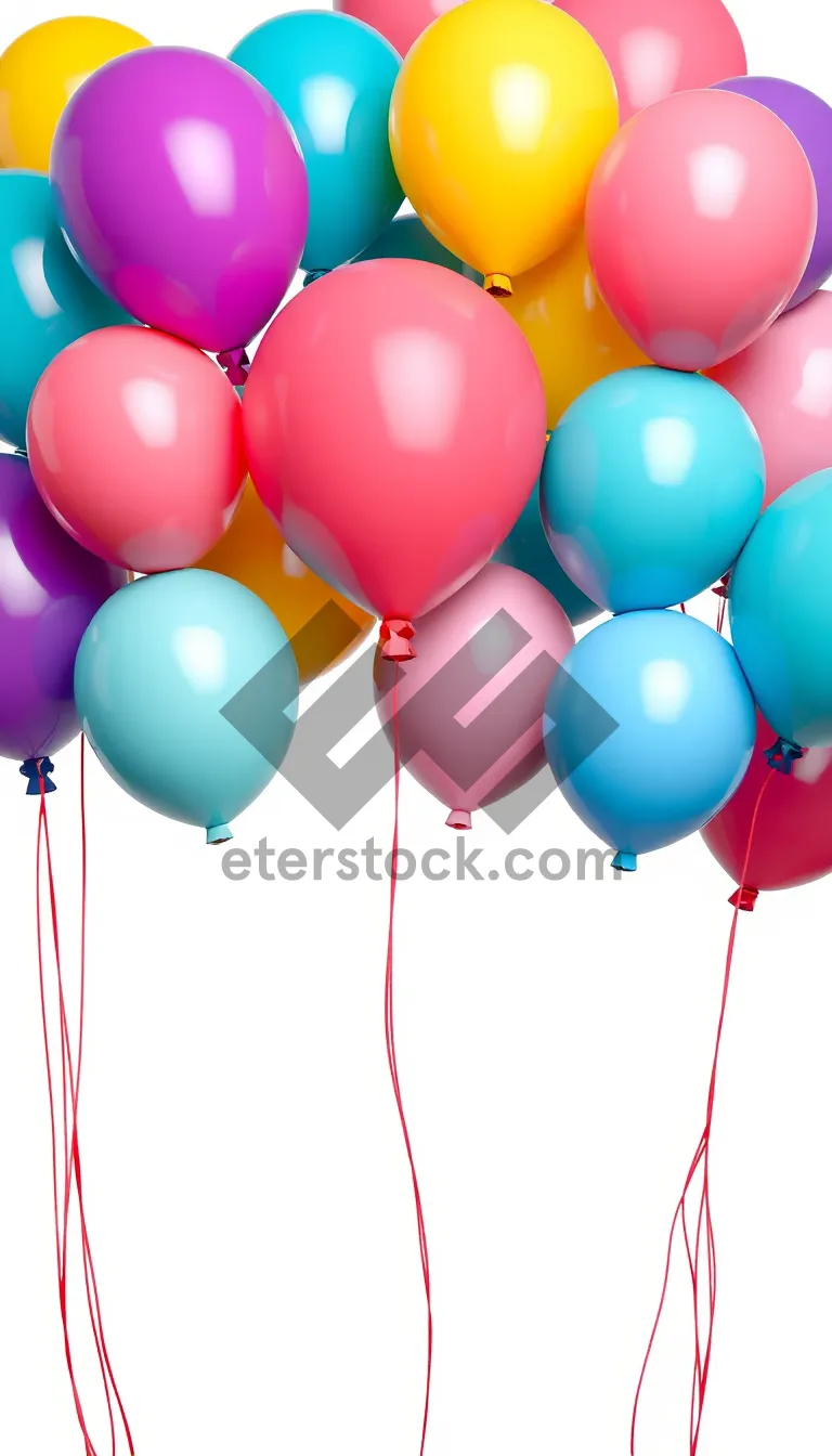 Picture of Colorful Balloon Ribbon Decoration for Celebratory Events