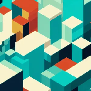 Modern graphic design elements set for 3D tiles