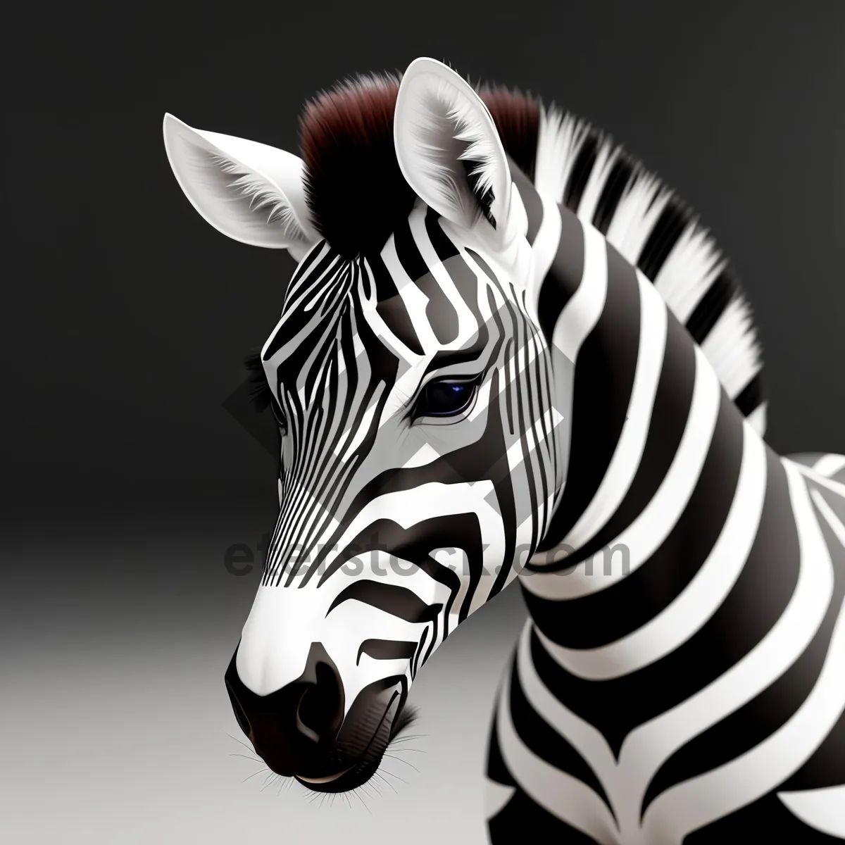 Picture of Striped Equine Grazing in the African Wilderness