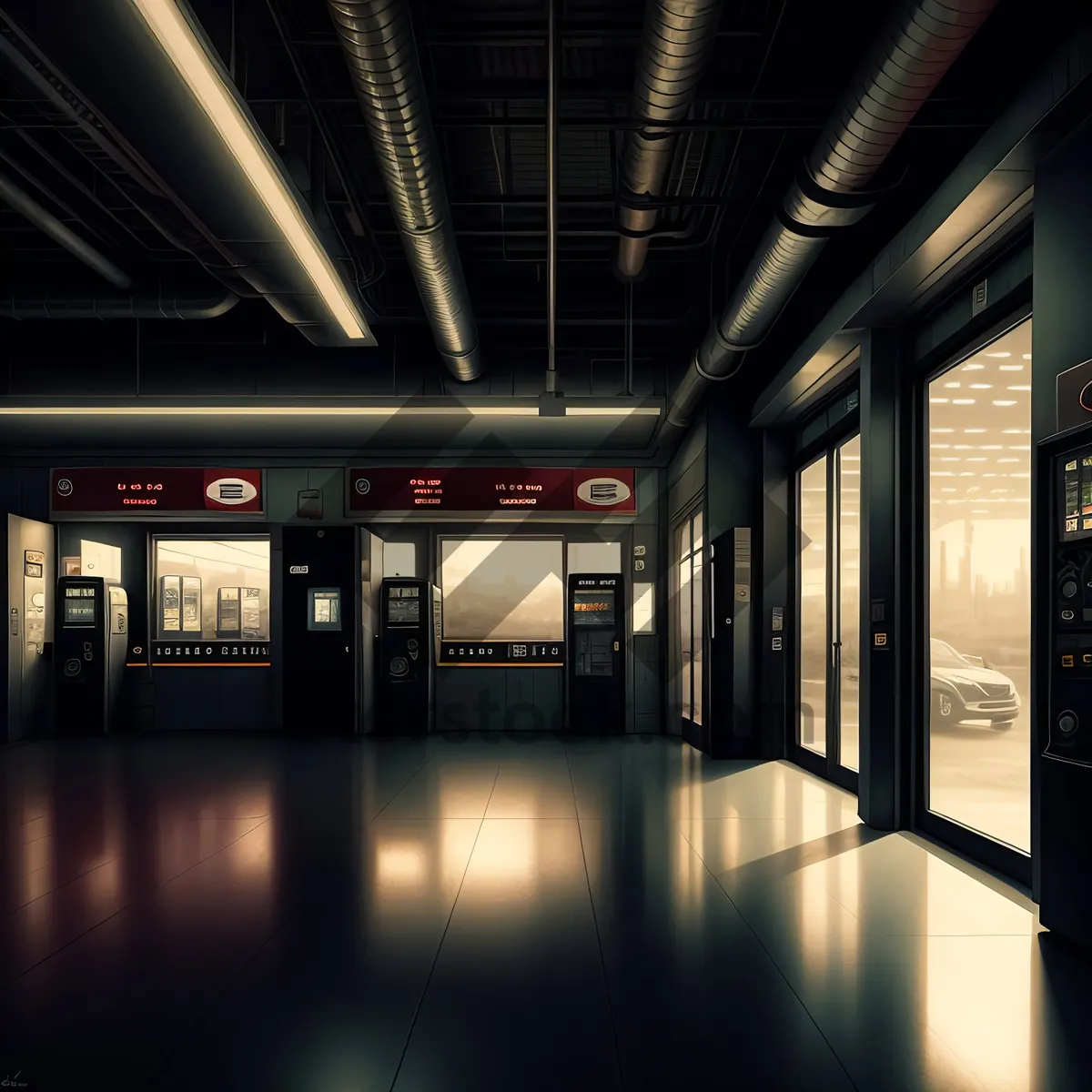 Picture of Modern Subway Station Interior, Urban Conveyance Hub