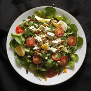 Delicious Vegetable Salad with Tomato and Pepper