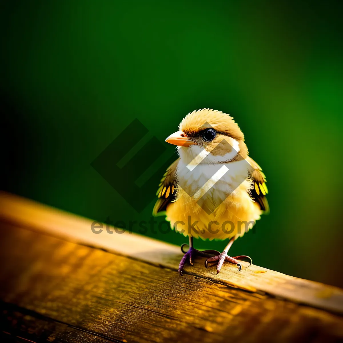 Picture of Cute Sparrow Perched on Tree Branch