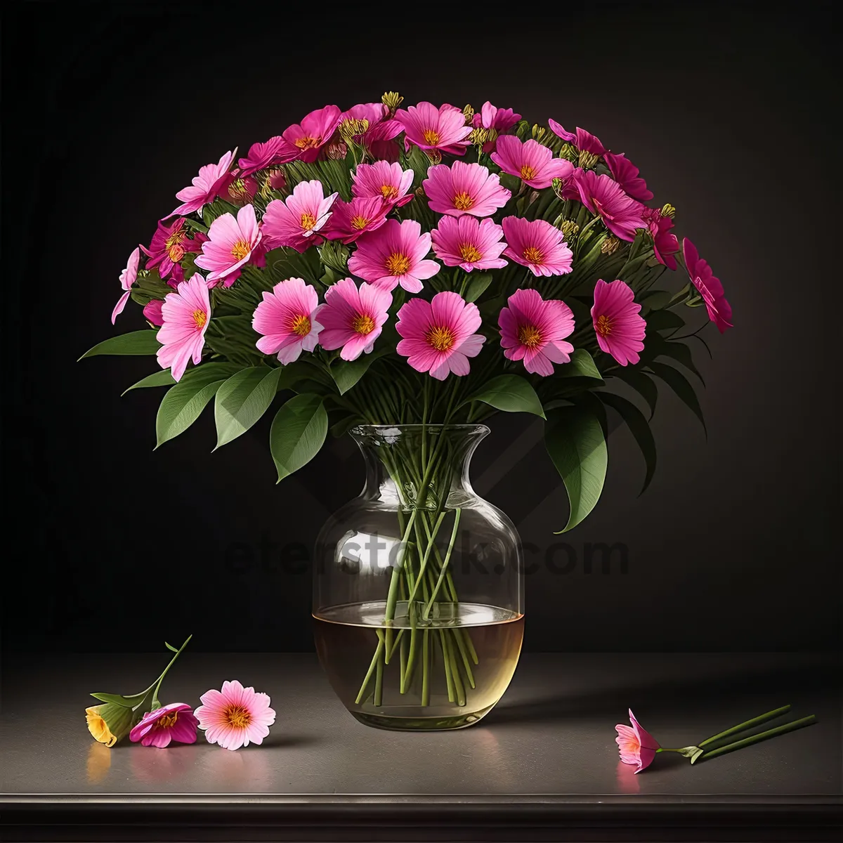 Picture of Romantic Pink Floral Bouquet in Vase