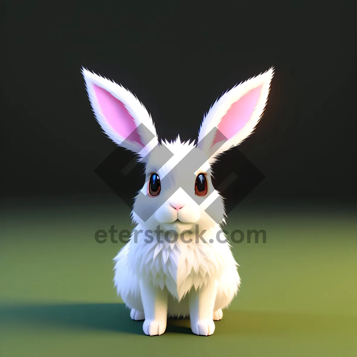 Picture of Fluffy Easter Bunny with Adorable Ears